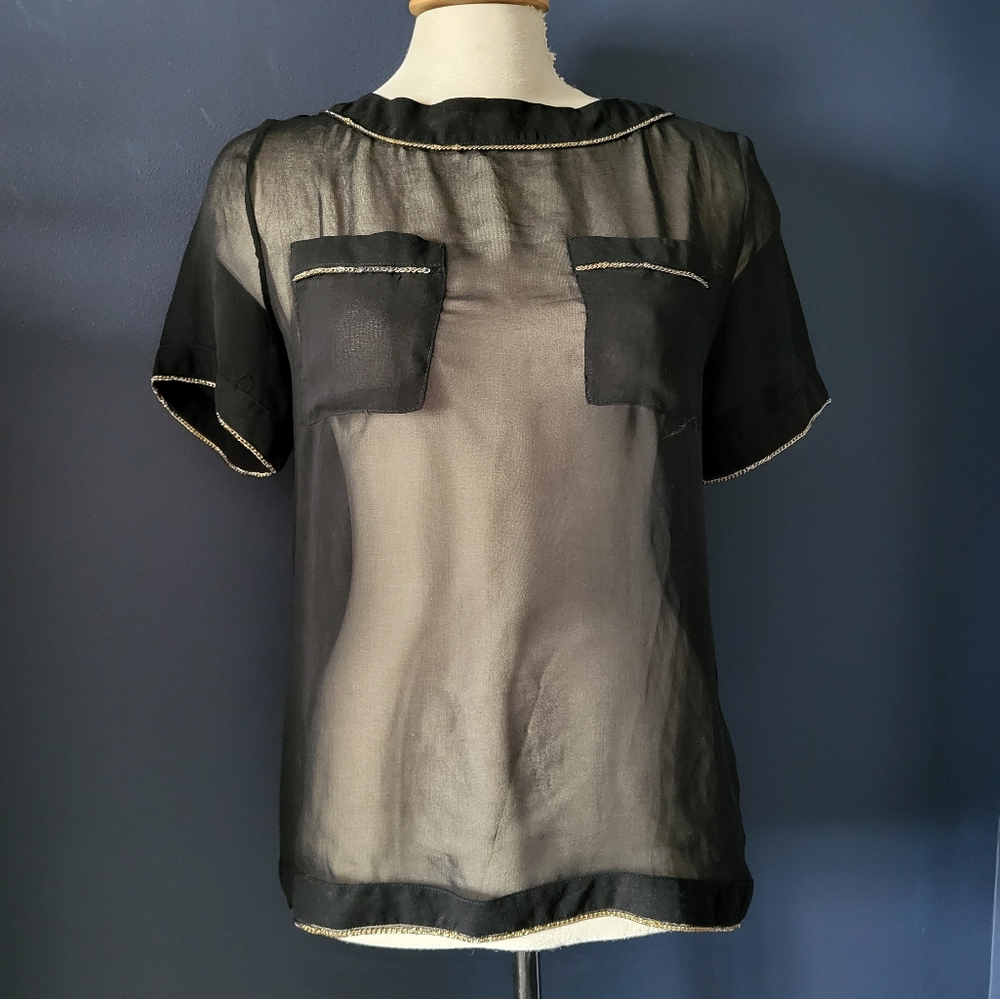 Moschino couture sheer blouse